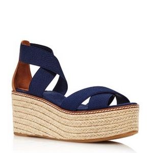 Tory Burch Frieda Navy Espadrille Sandal, 11, NWOB